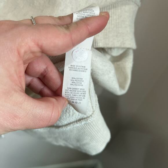 Aerie Vacay Every Day Oversized V Neck Sweater Beige Cozy Lounge Size M - Picture 6 of 9